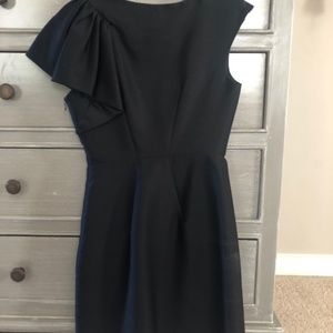 Milly black dress with ruffle sleeve